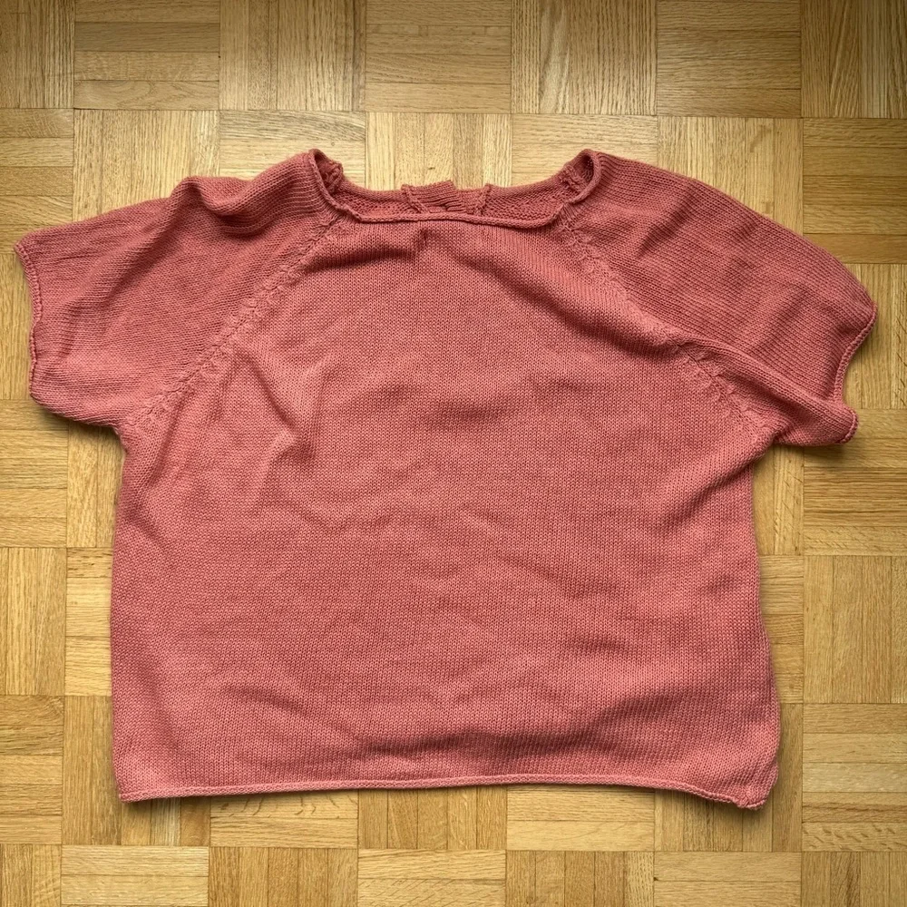 Andromede Paris | Women small-medium Casual Button-Up knit cotton Top Pink - Picture 4 of 4